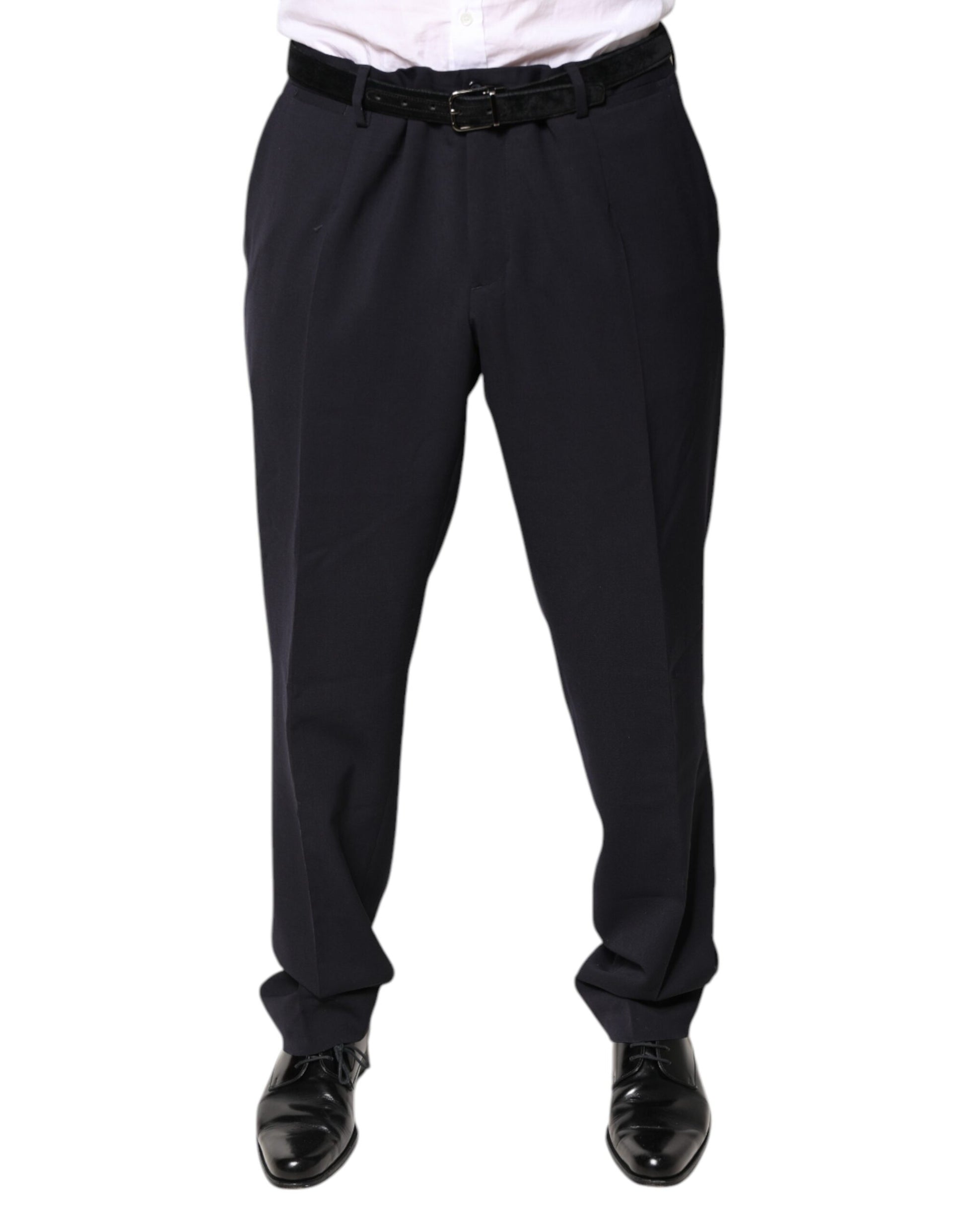 Dolce & Gabbana Black Wool Mid Waist Dress Pants by Dolce & Gabbana