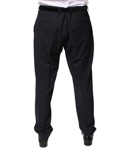 Dolce & Gabbana Black Wool Mid Waist Dress Pants by Dolce & Gabbana