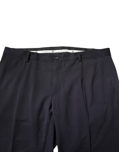 Dolce & Gabbana Black Wool Mid Waist Dress Pants by Dolce & Gabbana