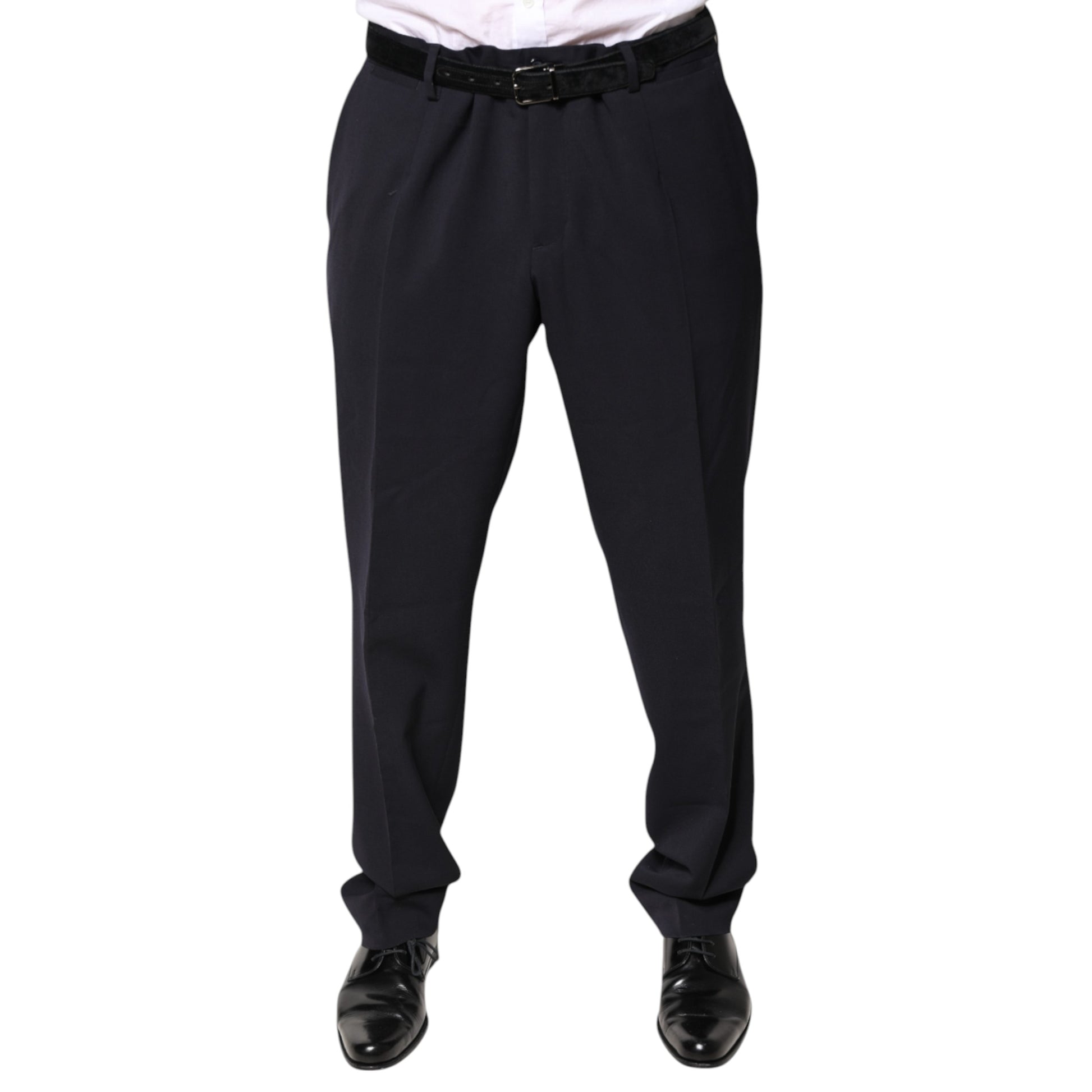 Dolce & Gabbana Black Wool Mid Waist Dress Pants by Dolce & Gabbana