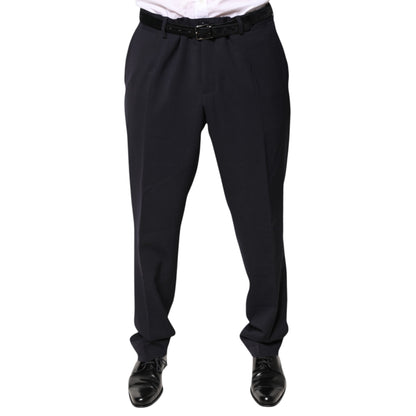 Dolce & Gabbana Black Wool Mid Waist Dress Pants by Dolce & Gabbana