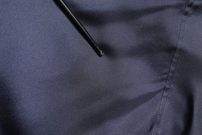 Dolce & Gabbana Dark Blue Silk Double Breasted Shirt by Dolce & Gabbana
