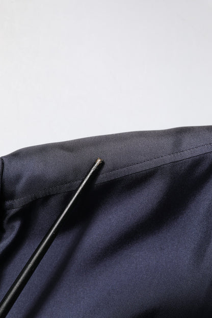 Dolce & Gabbana Dark Blue Silk Double Breasted Shirt by Dolce & Gabbana