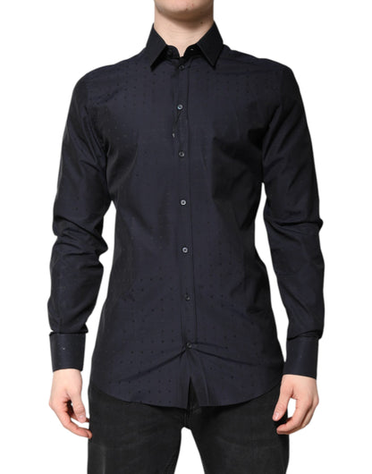 Dolce & Gabbana Black Cotton GOLD Men Dress Formal Shirt by Dolce & Gabbana