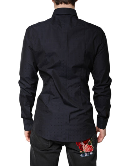 Dolce & Gabbana Black Cotton GOLD Men Dress Formal Shirt by Dolce & Gabbana