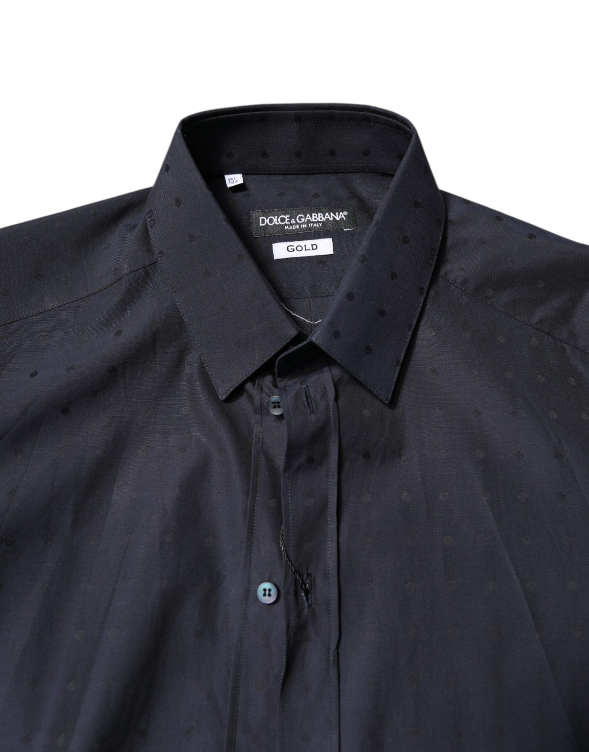 Dolce & Gabbana Black Cotton GOLD Men Dress Formal Shirt by Dolce & Gabbana