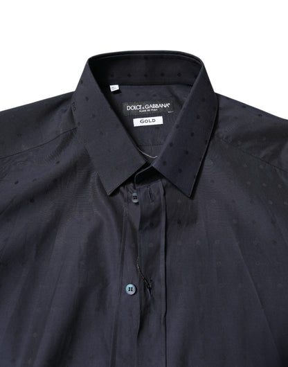 Dolce & Gabbana Black Cotton GOLD Men Dress Formal Shirt by Dolce & Gabbana
