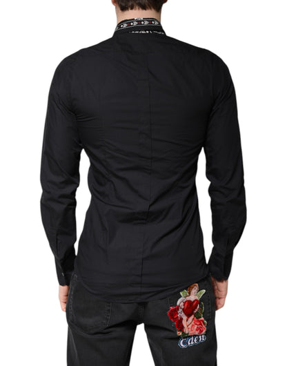 Dolce & Gabbana Black White Bandana GOLD Formal Dress Shirt by Dolce & Gabbana