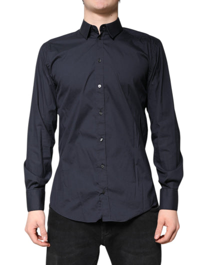 Dolce & Gabbana Dark Blue MARTINI Cotton Formal Dress Shirt by Dolce & Gabbana
