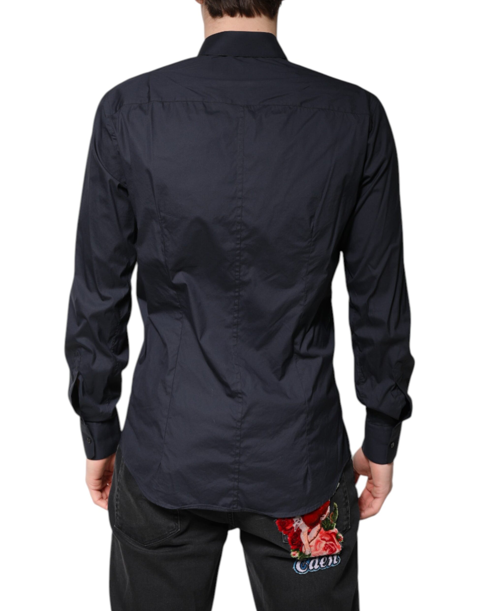 Dolce & Gabbana Dark Blue MARTINI Cotton Formal Dress Shirt by Dolce & Gabbana