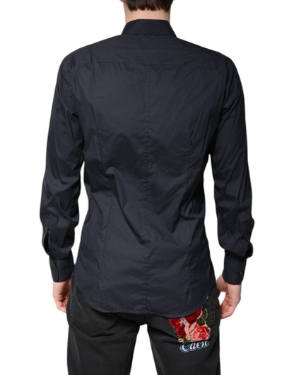 Dolce & Gabbana Dark Blue MARTINI Cotton Formal Dress Shirt by Dolce & Gabbana