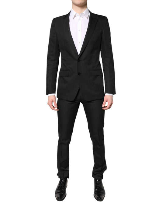 Costume deux pièces formel noir à simple boutonnage Dolce &amp; Gabbana