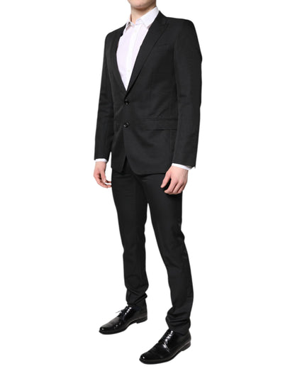 Costume deux pièces formel noir à simple boutonnage Dolce &amp; Gabbana