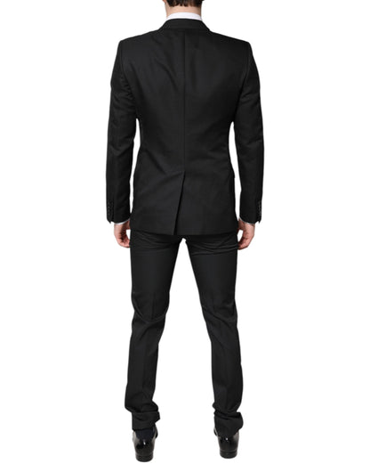 Costume deux pièces formel noir à simple boutonnage Dolce &amp; Gabbana