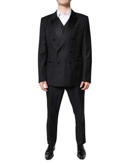 Costume 3 pièces croisé noir Dolce &amp; Gabbana