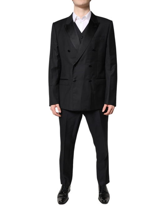 Costume 3 pièces croisé noir Dolce &amp; Gabbana
