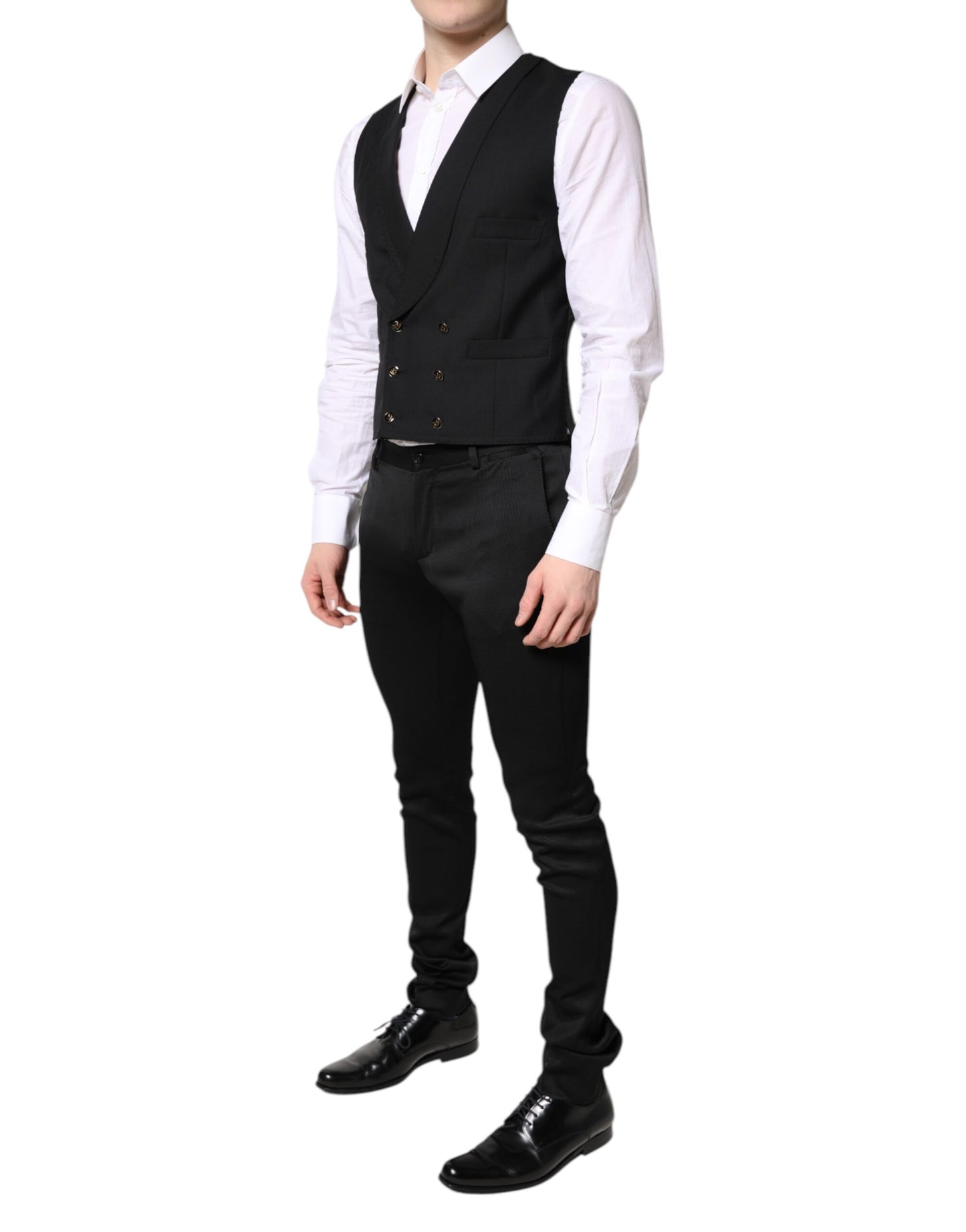 Dolce &amp; Gabbana Black Single Breasted Formal Blazer with Vest