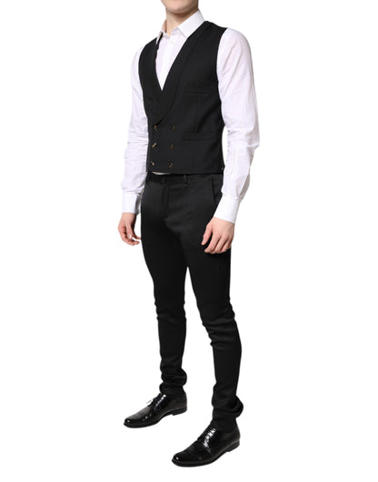 Dolce &amp; Gabbana Black Single Breasted Formal Blazer with Vest