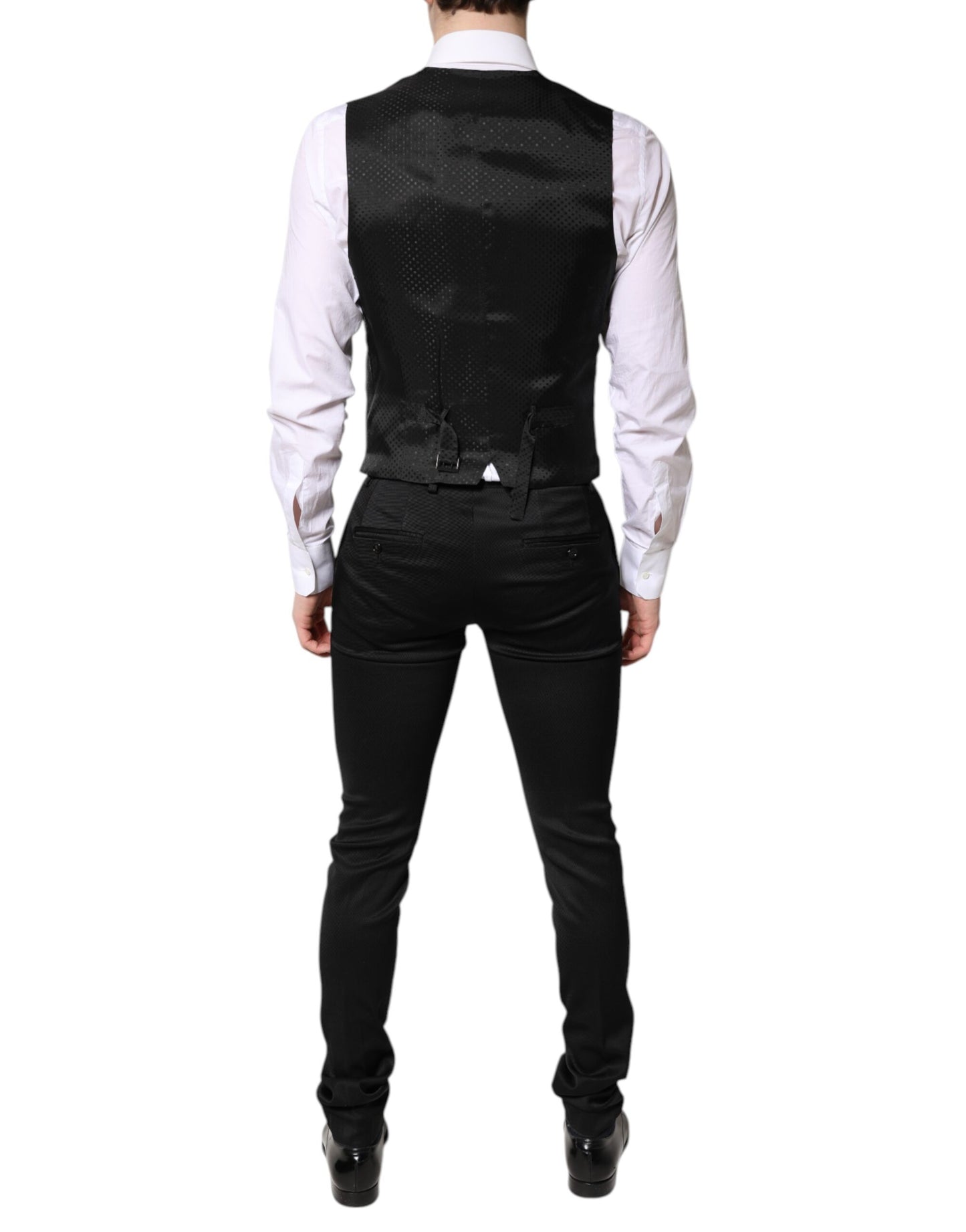 Dolce &amp; Gabbana Black Single Breasted Formal Blazer with Vest