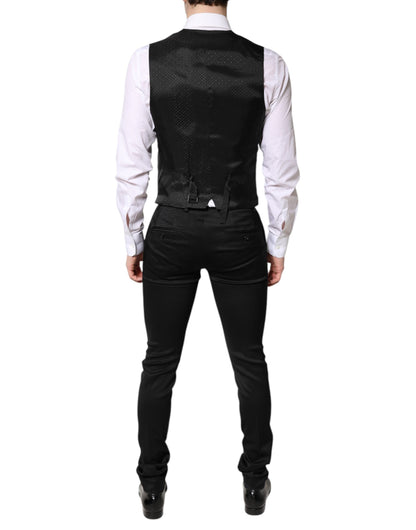 Dolce &amp; Gabbana Black Single Breasted Formal Blazer with Vest