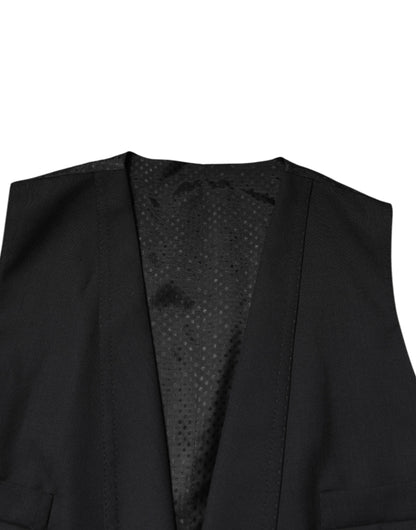 Dolce &amp; Gabbana Black Single Breasted Formal Blazer with Vest