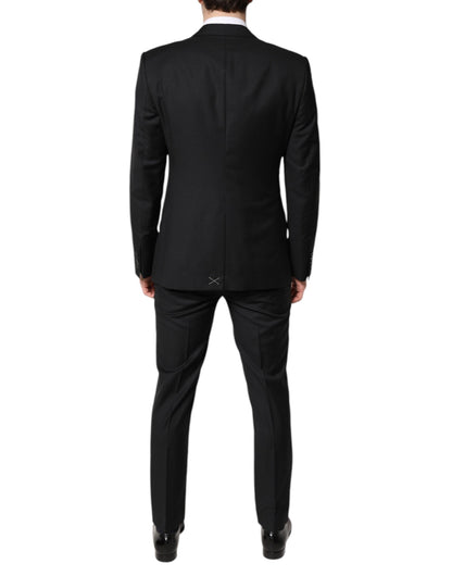 Costume 2 pièces simple boutonnage en laine noire Dolce &amp; Gabbana