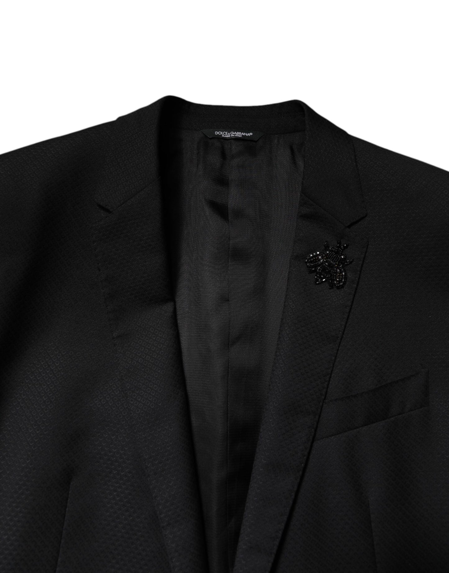 Costume 2 pièces simple boutonnage en laine noire Dolce &amp; Gabbana