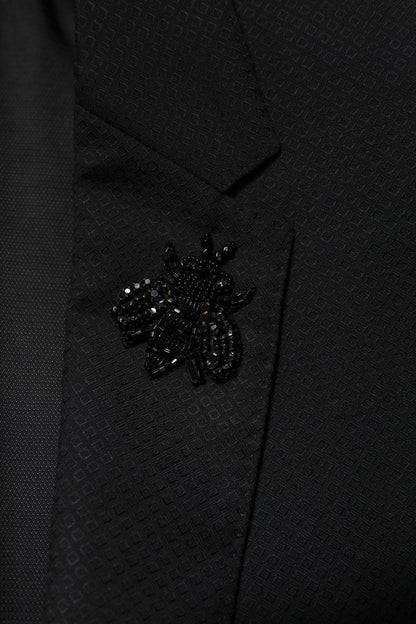 Costume 2 pièces simple boutonnage en laine noire Dolce &amp; Gabbana