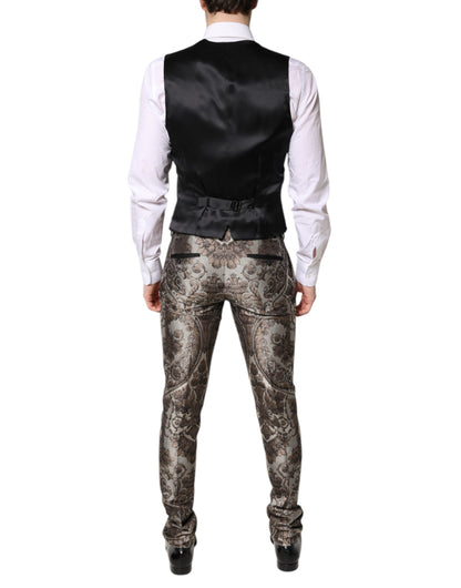 Costume 3 pièces simple boutonnage en jacquard multicolore Dolce &amp; Gabbana