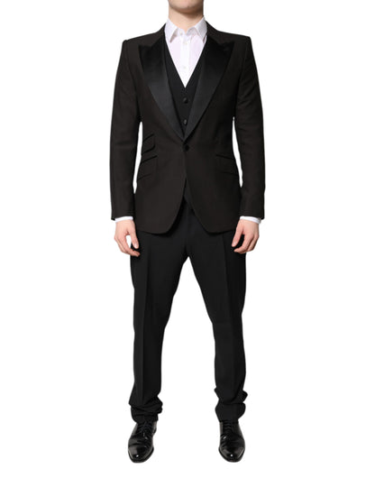 Costume formel 3 pièces noir à boutonnage simple Dolce &amp; Gabbana