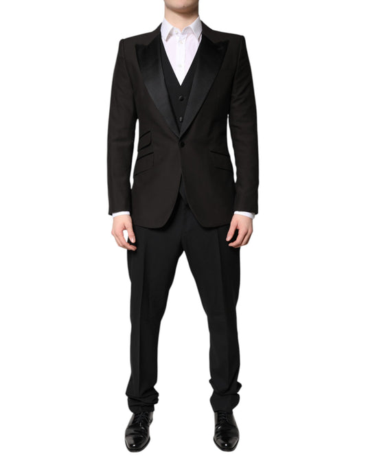 Costume formel 3 pièces noir à boutonnage simple Dolce &amp; Gabbana