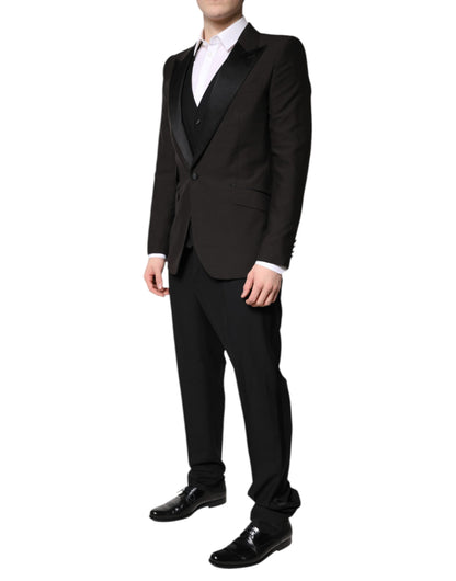 Costume formel 3 pièces noir à boutonnage simple Dolce &amp; Gabbana