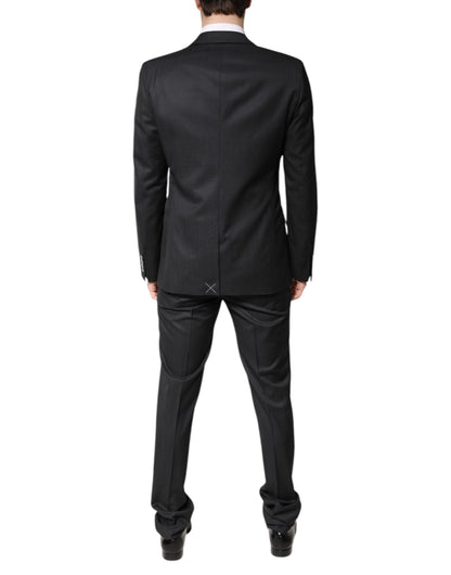 Costume 2 pièces simple boutonnage en laine gris foncé Dolce &amp; Gabbana