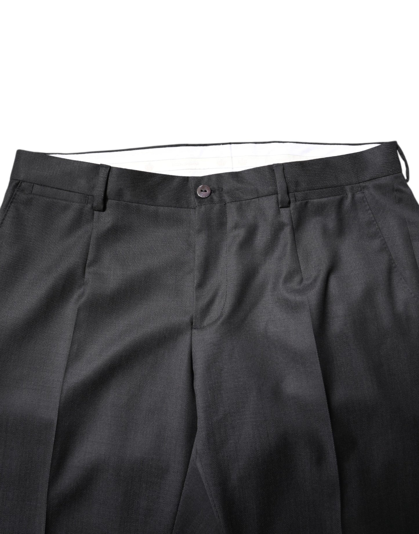 Costume 2 pièces simple boutonnage en laine gris foncé Dolce &amp; Gabbana