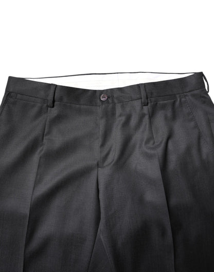 Costume 2 pièces simple boutonnage en laine gris foncé Dolce &amp; Gabbana