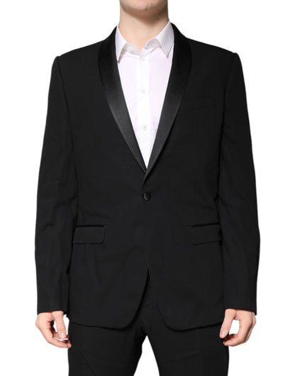 Costume 2 pièces simple boutonnage en laine noire Dolce &amp; Gabbana