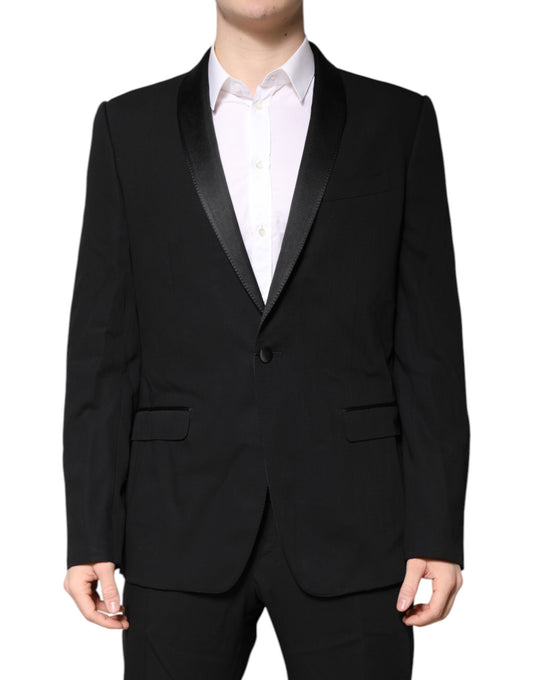 Costume 2 pièces simple boutonnage en laine noire Dolce &amp; Gabbana