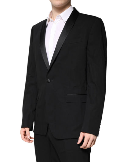 Costume 2 pièces simple boutonnage en laine noire Dolce &amp; Gabbana