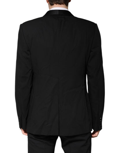 Costume 2 pièces simple boutonnage en laine noire Dolce &amp; Gabbana