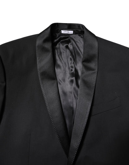 Costume 2 pièces simple boutonnage en laine noire Dolce &amp; Gabbana