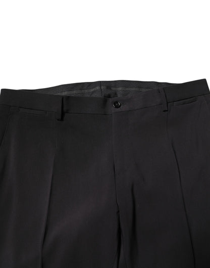 Costume 2 pièces simple boutonnage en coton noir Dolce &amp; Gabbana