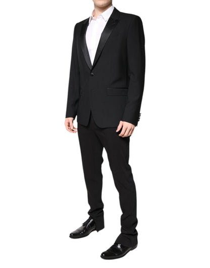 Costume 2 pièces simple boutonnage en laine noire Dolce &amp; Gabbana
