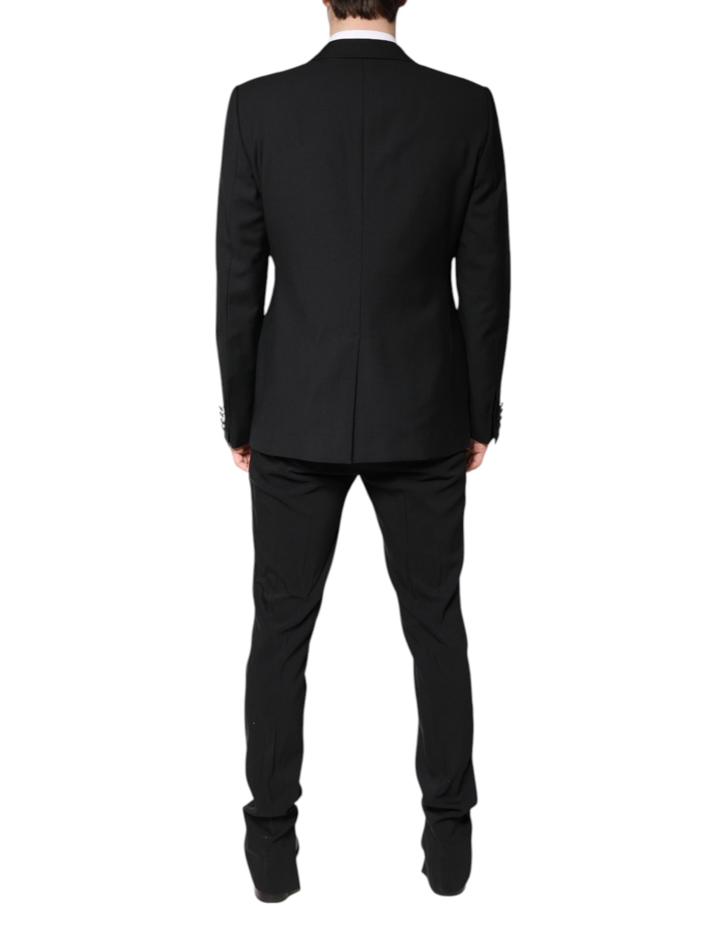 Costume 2 pièces simple boutonnage en laine noire Dolce &amp; Gabbana