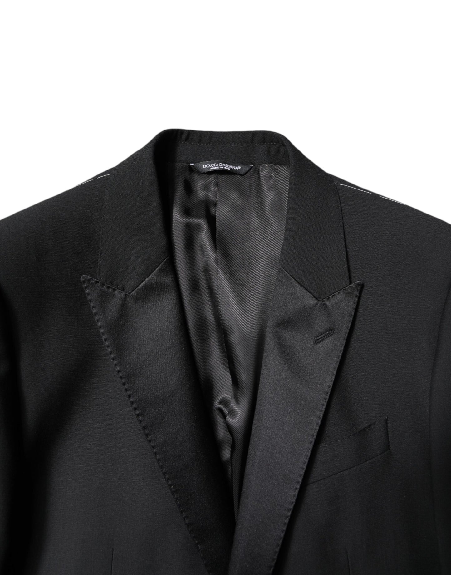 Costume 2 pièces simple boutonnage en laine noire Dolce &amp; Gabbana