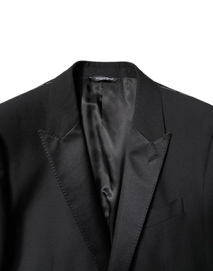 Costume 2 pièces simple boutonnage en laine noire Dolce &amp; Gabbana