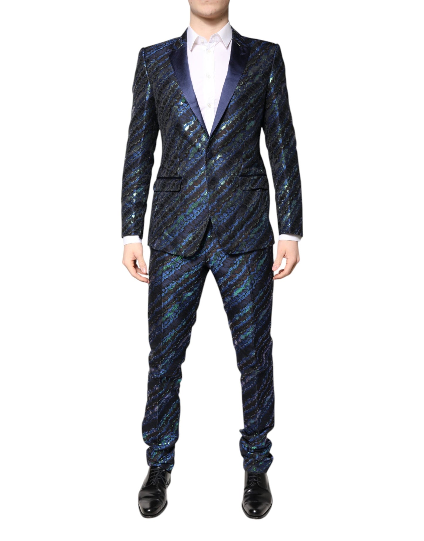 Costume 2 pièces Dolce &amp; Gabbana en jacquard de polyester multicolore