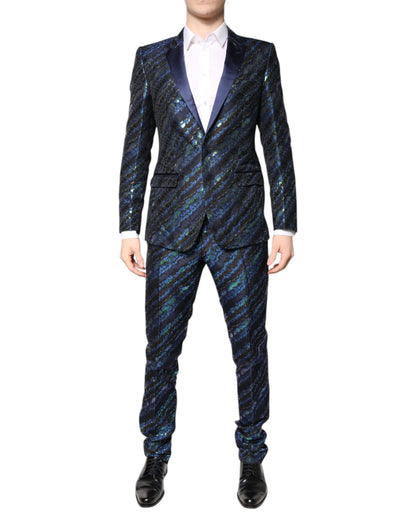 Costume 2 pièces Dolce &amp; Gabbana en jacquard de polyester multicolore