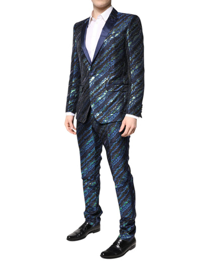 Costume 2 pièces Dolce &amp; Gabbana en jacquard de polyester multicolore