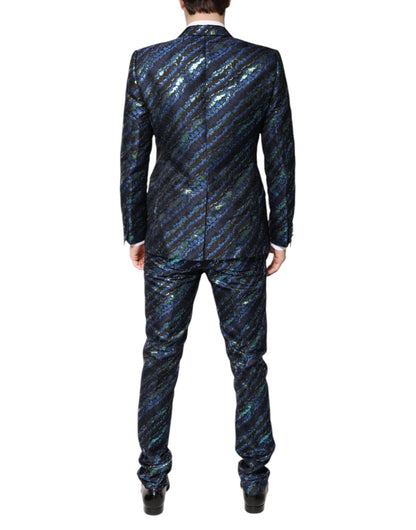 Costume 2 pièces Dolce &amp; Gabbana en jacquard de polyester multicolore