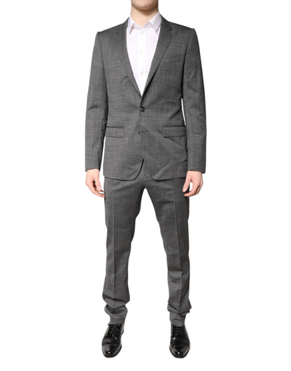 Costume 2 pièces simple boutonnage en laine grise Dolce &amp; Gabbana